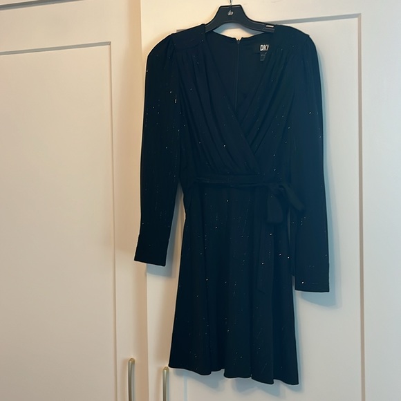 DKNY Embellished Faux Wrap Dress - Picture 3 of 4